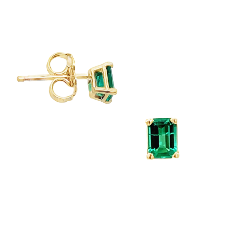 Emerald Studs 14K Yellow Gold .39CTW