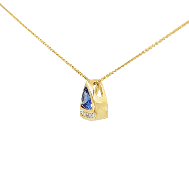 Trillion Tanzanite Pendant 14K Yellow Gold 0.89 CT