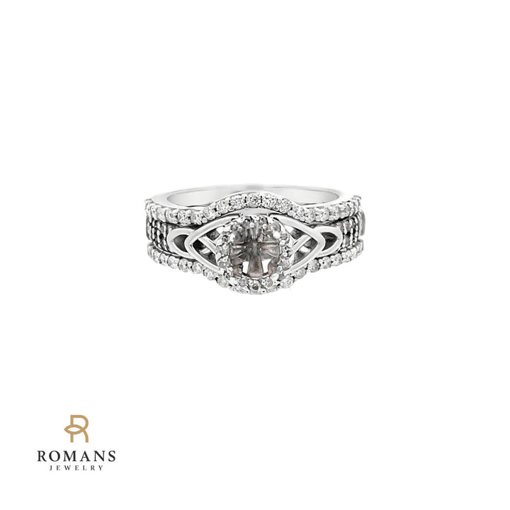 Vintage Diamond Setting Ring 14K White Gold .40 CTW