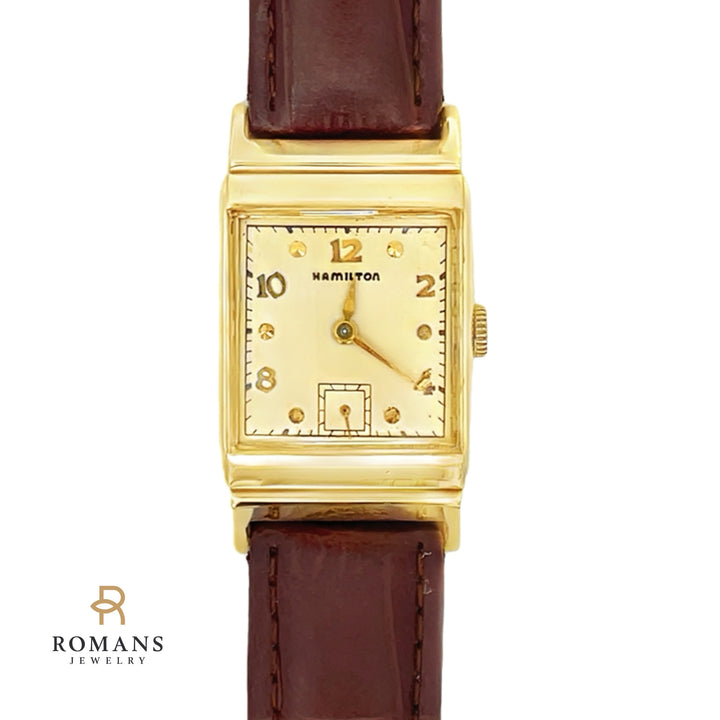 Vintage Hamilton Watch Wesley 14K Solid Gold Tank Style