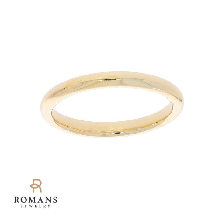 Wedding 2mm Band Comfort Fit 14K Yellow Gold