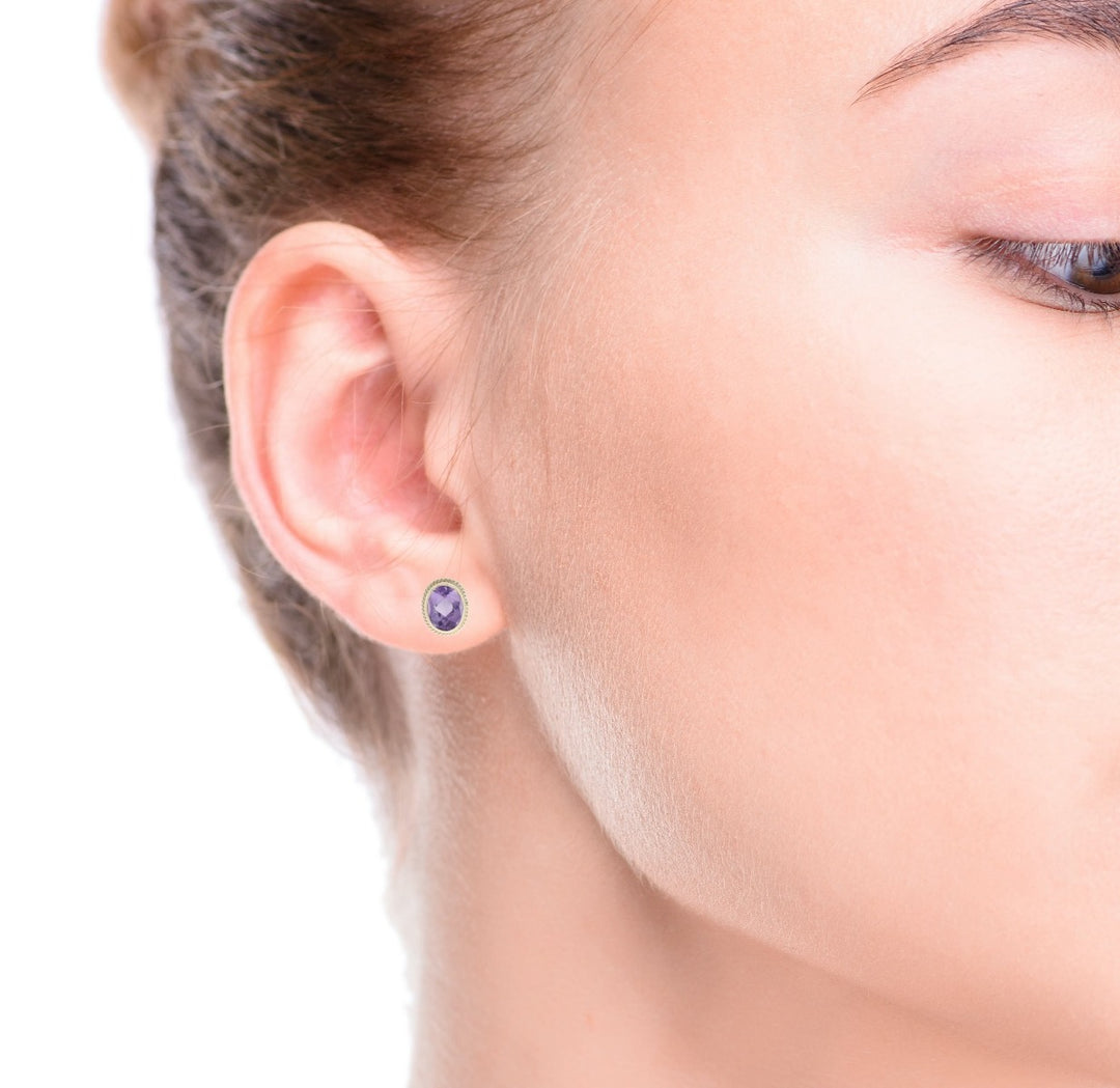 Amethyst Earrings 14K Yellow Gold 2.68CTW
