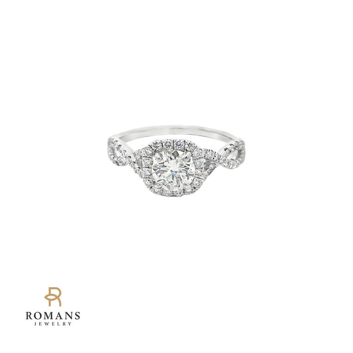 Diamond Engagement Ring 18K White Gold 1CT