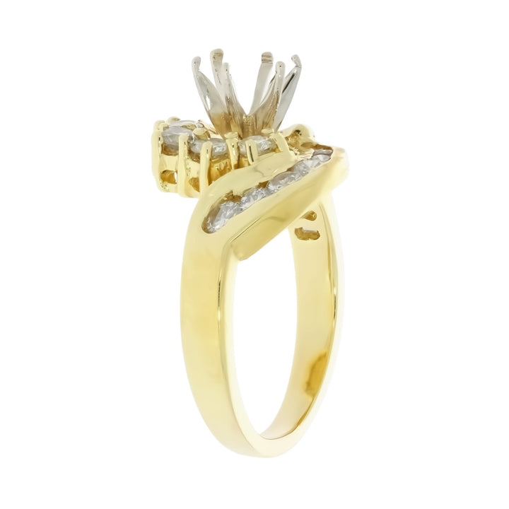 Diamond Swirl Setting 18K Yellow Gold 1 CTW