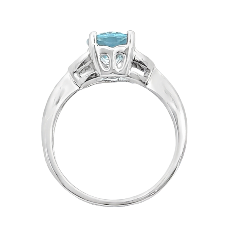 Aquamarine Nature Inspired Ring 14K White Gold 1.77CT