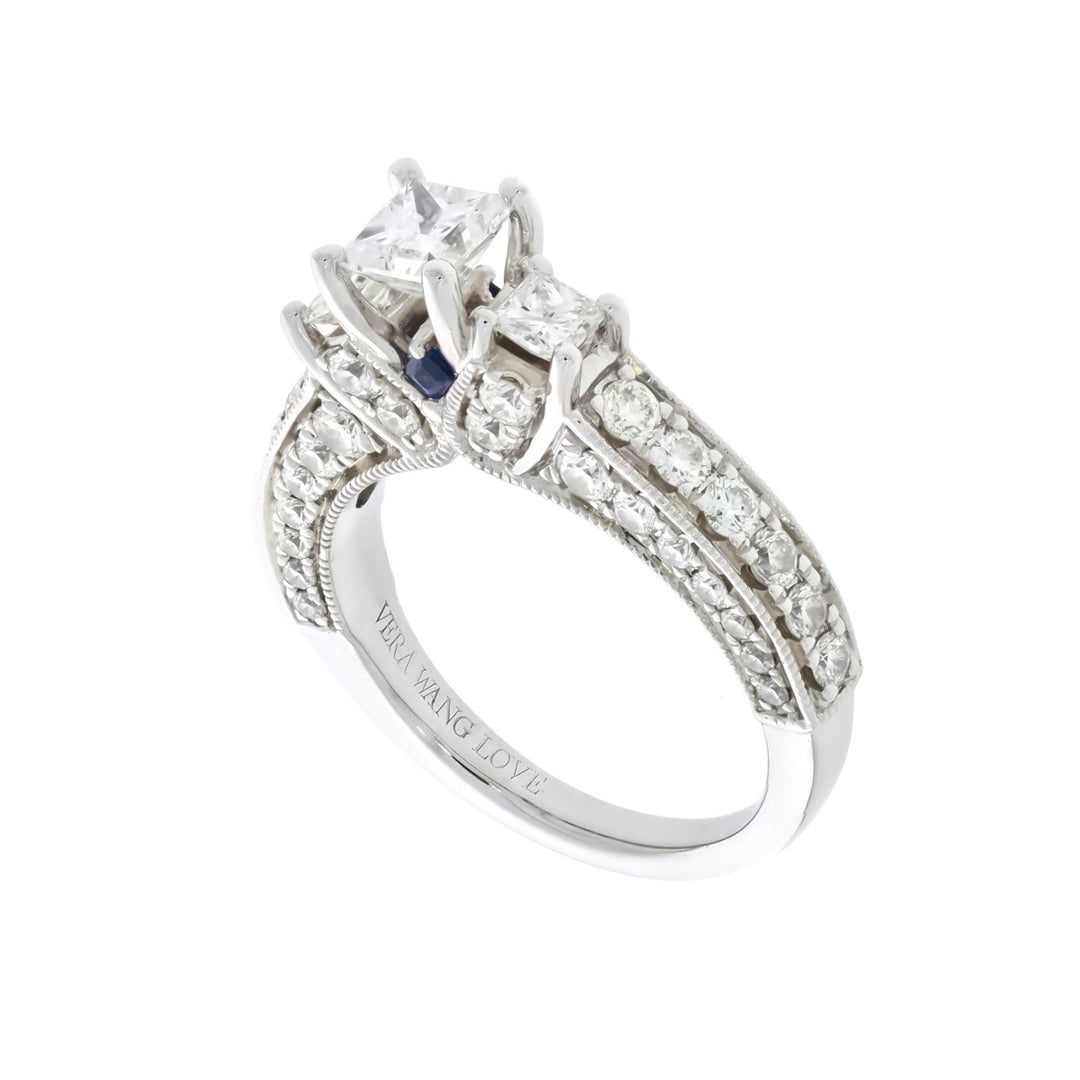 Vera Wang Princess Cut Diamond Engagement Ring 14K White Gold