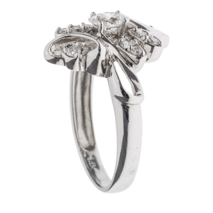 Diamond Vintage Ring 14K White Gold .25CT
