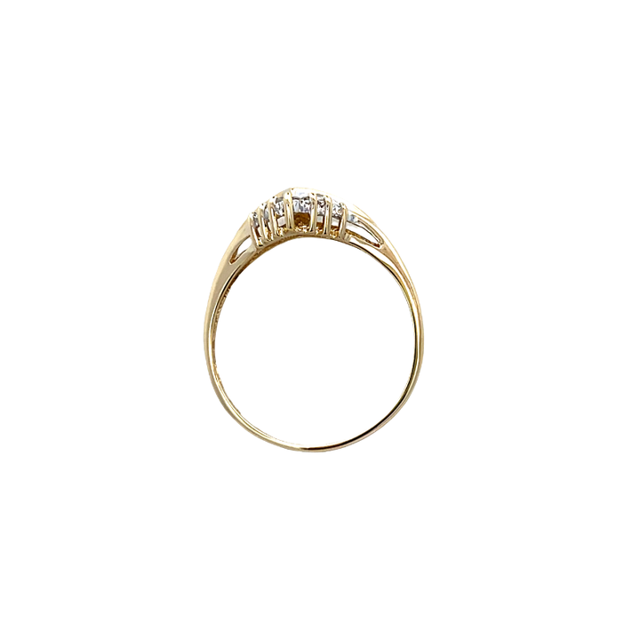 Diamond Double Chevron 14K Yellow Gold .08CTW