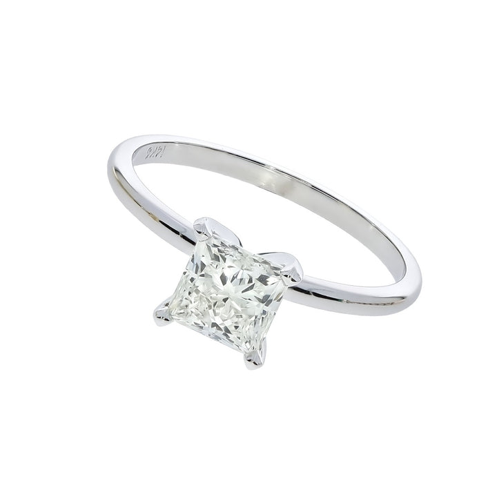 Princess Cut Diamond Solitaire Engagement Ring 14K White Gold 1.22CT GIA