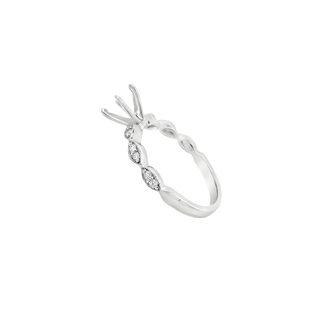 Milligram Diamond Engagement Setting Ring 14K White Gold