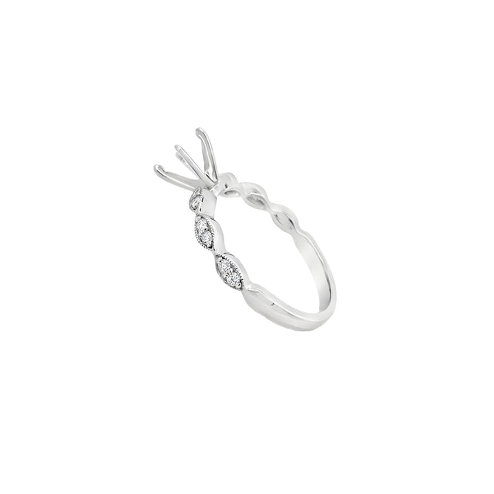 Milligram Diamond Engagement Setting Ring 14K White Gold