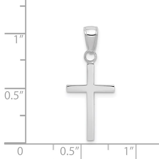 Polished Cross Pendant 14K White Gold