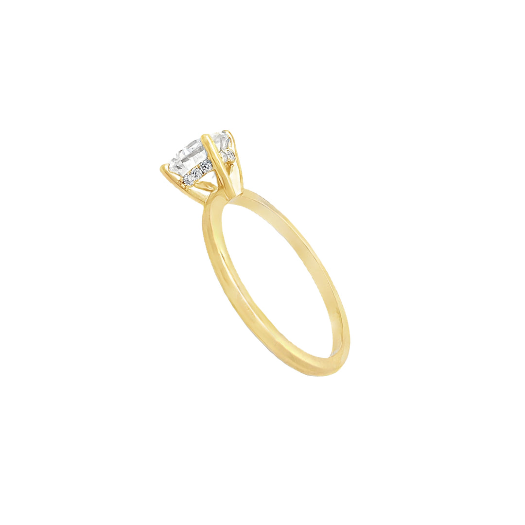 Diamond Hidden Halo Engagement Ring 14K Yellow Gold 1.22 CT