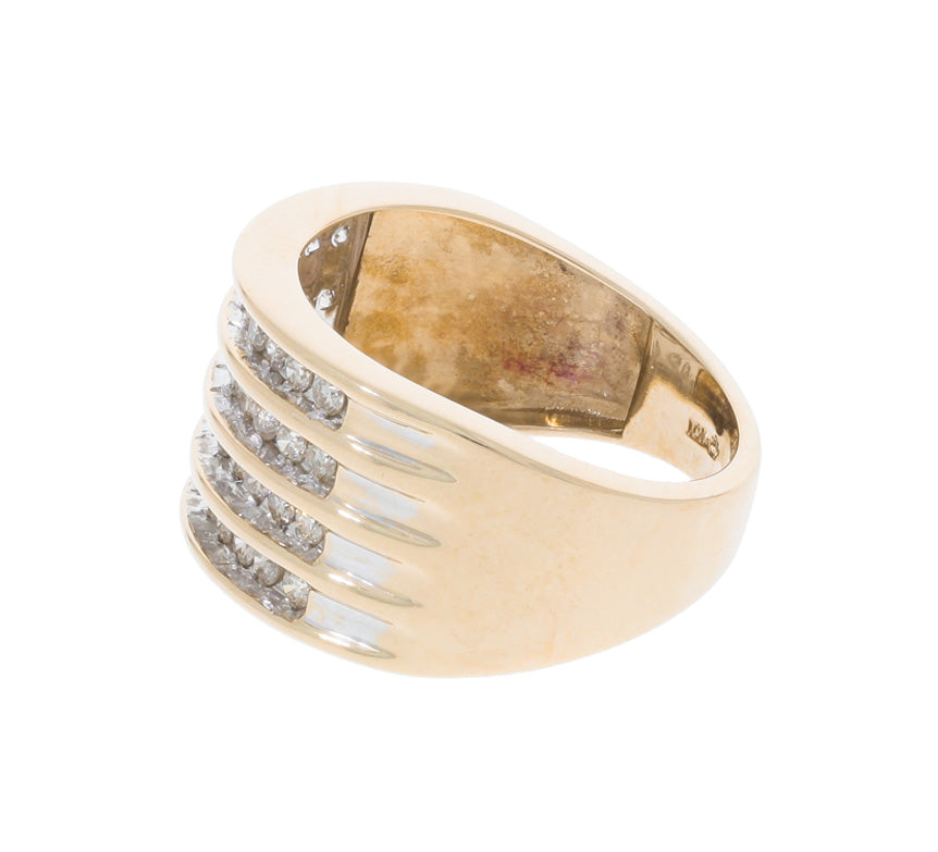 Channel Diamond Band 10K Two Tone .80 CTW