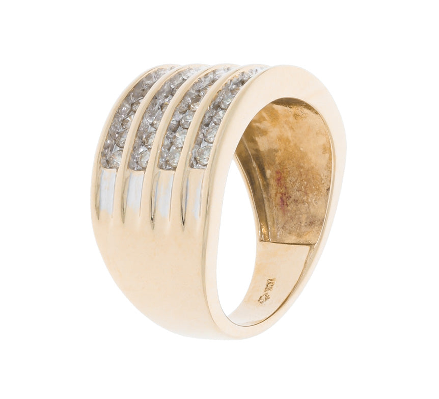 Channel Diamond Band 10K Two Tone .80 CTW