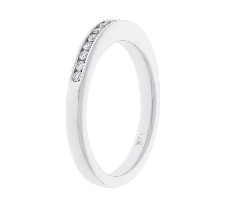 Diamond Channel Band 14K White Gold .24CTW