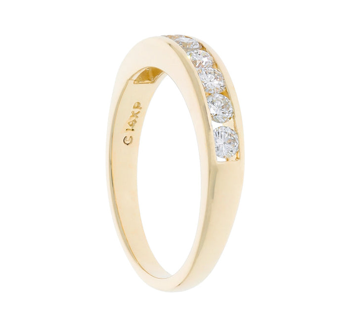 Diamond Channel Set Band 14K Yellow Gold .48 CTW