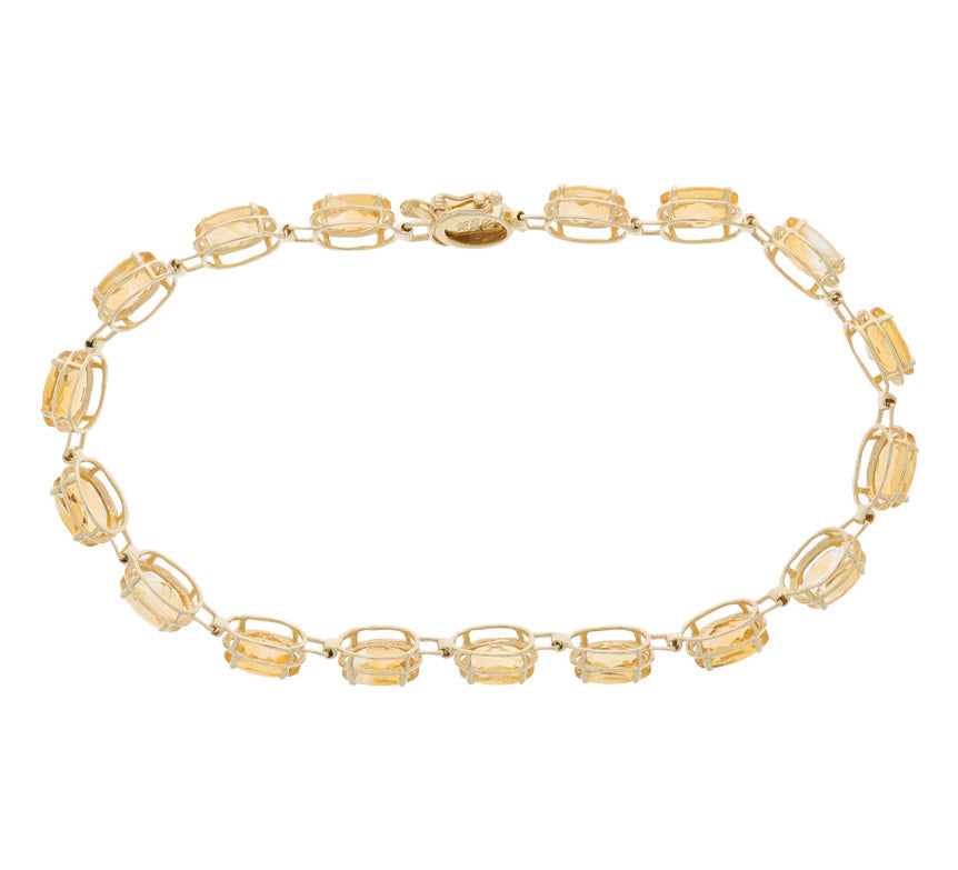 Citrine Bracelet 14K Yellow Gold 12.24 CTW