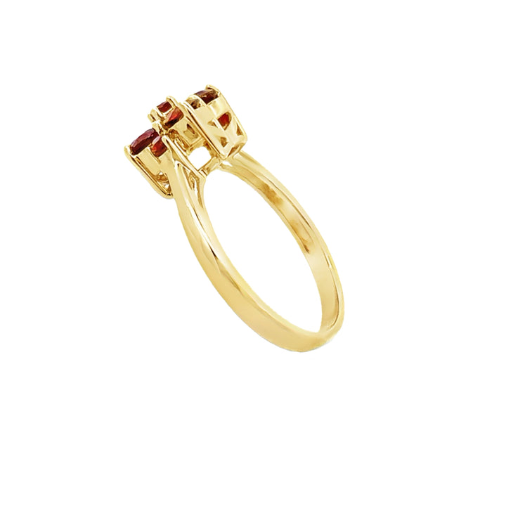 Madeira Citrine Cluster Ring 14K Yellow Gold .80CT