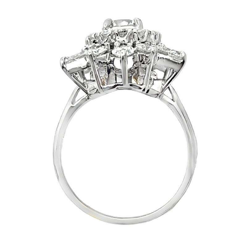 Cocktail Cluster Diamond Ring Platinum 3.20CT