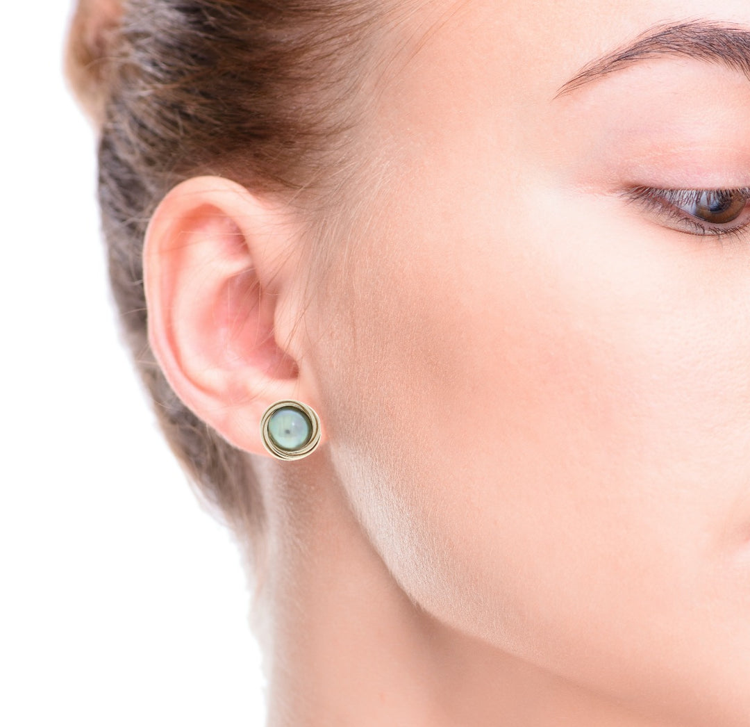 Cultured Button Pearl 14K Yellow Gold