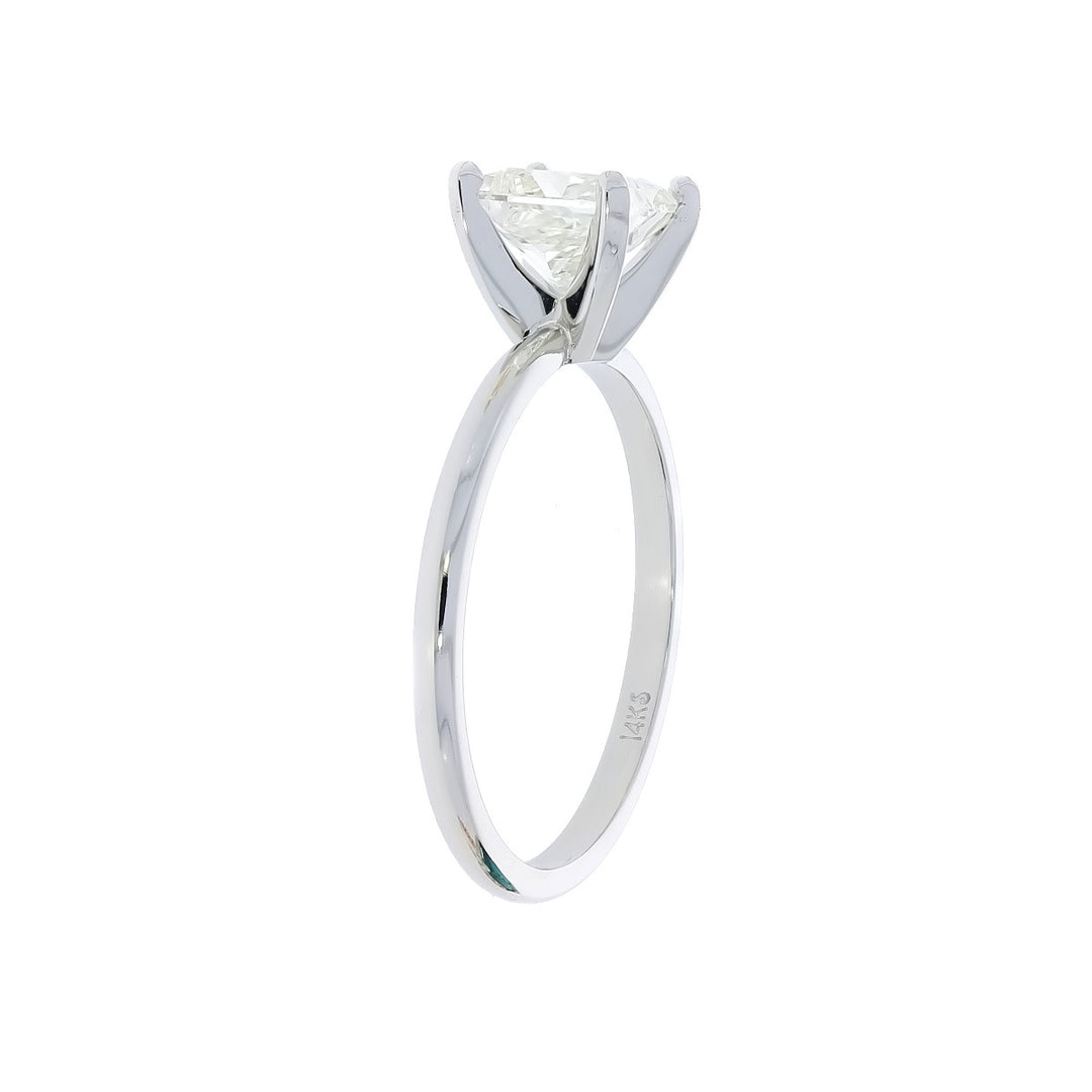 Princess Cut Diamond Solitaire Engagement Ring 14K White Gold 1.22CT GIA