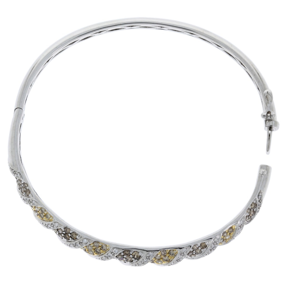 Champagne Diamond Pave Bracelet 14K Two Tone 2.51 CTW