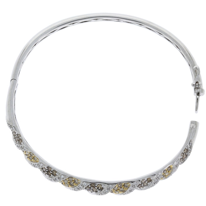 Champagne Diamond Pave Bracelet 14K Two Tone 2.51 CTW