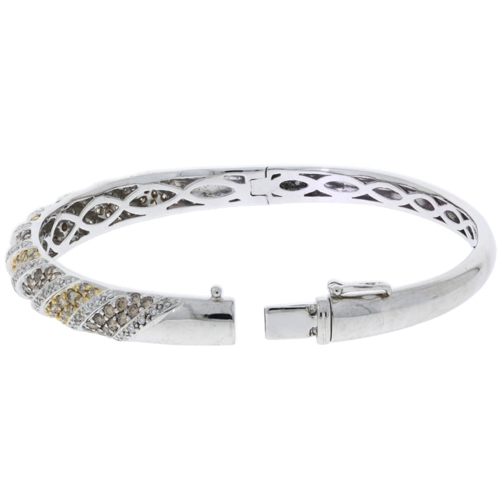 Champagne Diamond Pave Bracelet 14K Two Tone 2.51 CTW