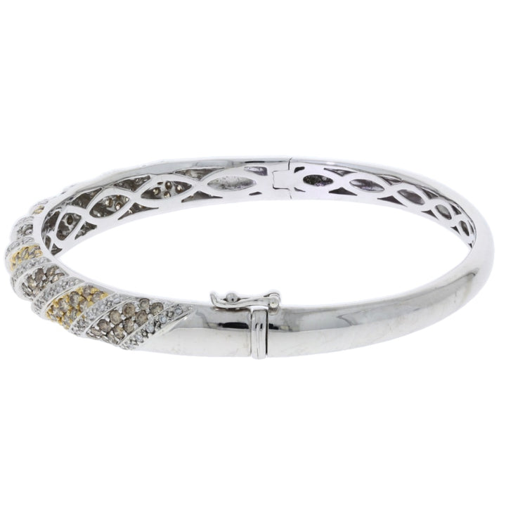 Champagne Diamond Pave Bracelet 14K Two Tone 2.51 CTW