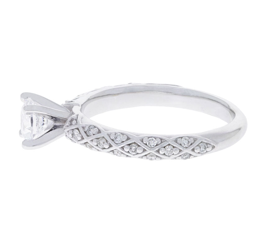 Solitaire Engagement Ring 14K White Gold
