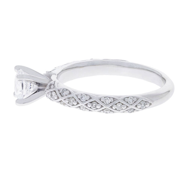 Solitaire Engagement Ring 14K White Gold