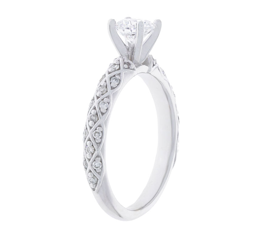 Solitaire Engagement Ring 14K White Gold