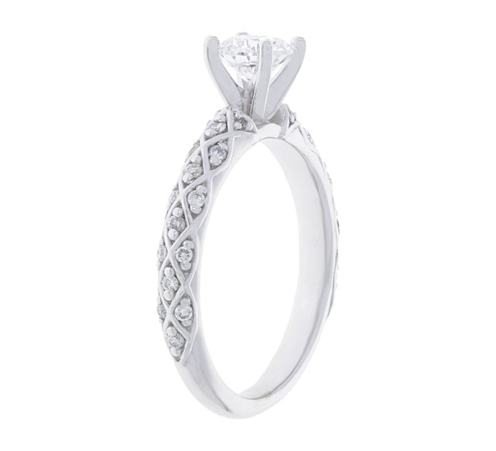 Solitaire Engagement Ring 14K White Gold