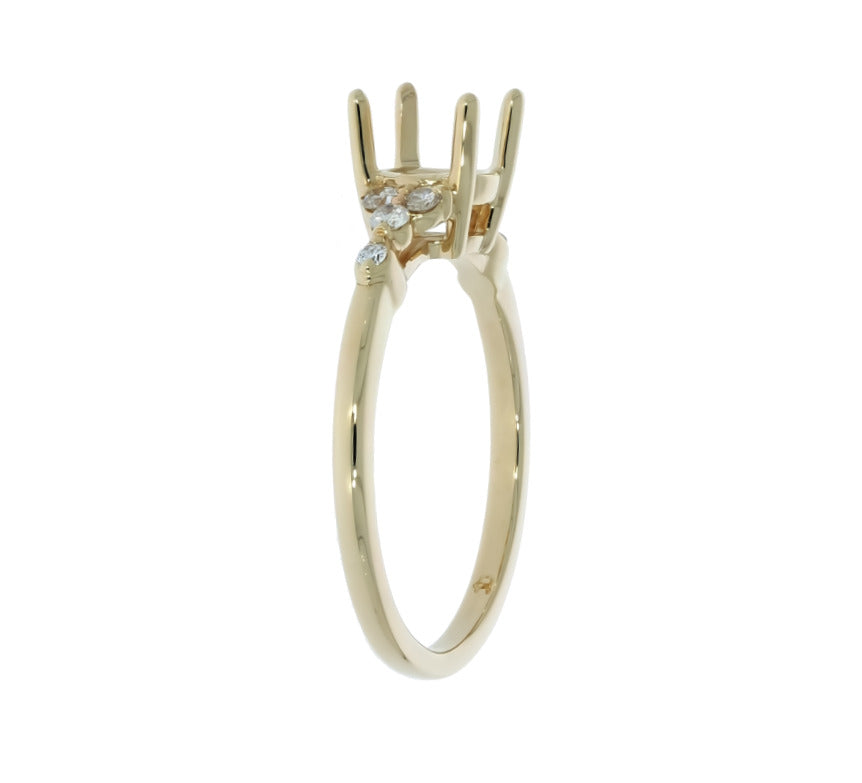 Diamond Engagement Ring Setting 14K Yellow Gold