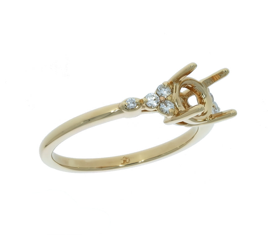 Diamond Engagement Ring Setting 14K Yellow Gold