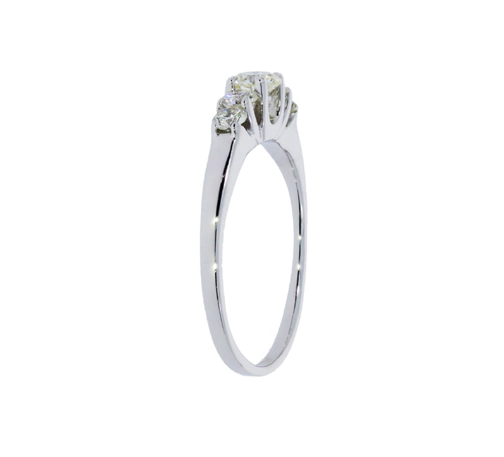 Diamond Five Stone Ring 14K White Gold .58CTW