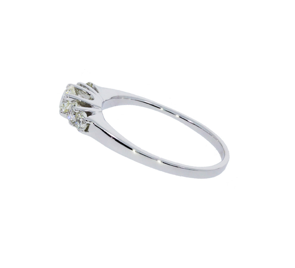 Diamond Five Stone Ring 14K White Gold .58CTW