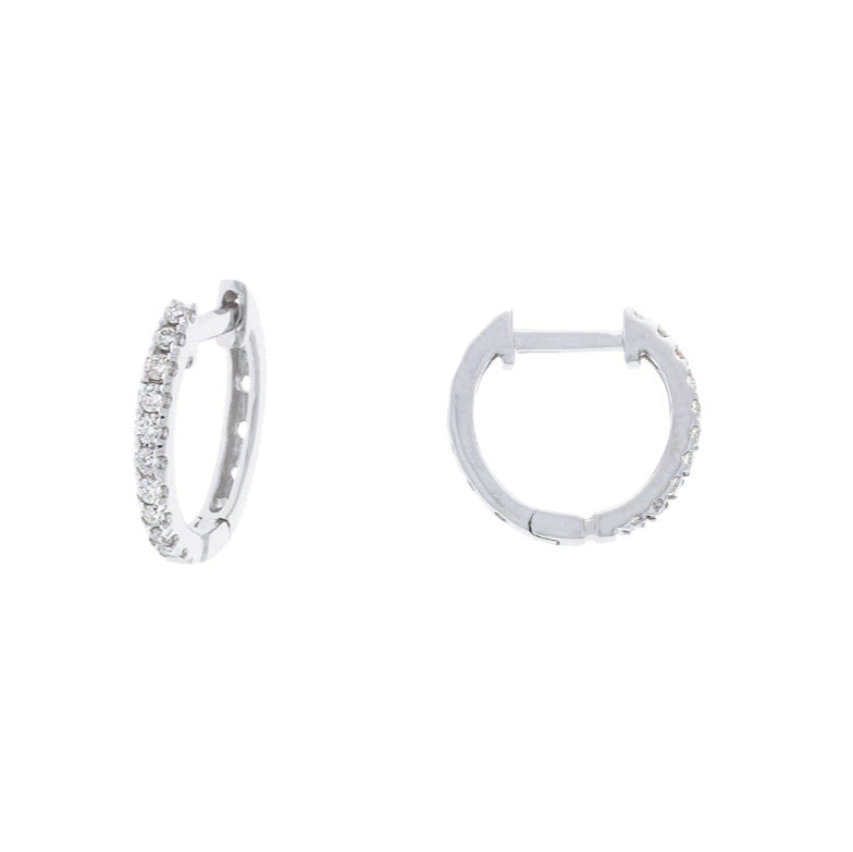 Diamond Huggie Hoops 14K White Gold .20CTW