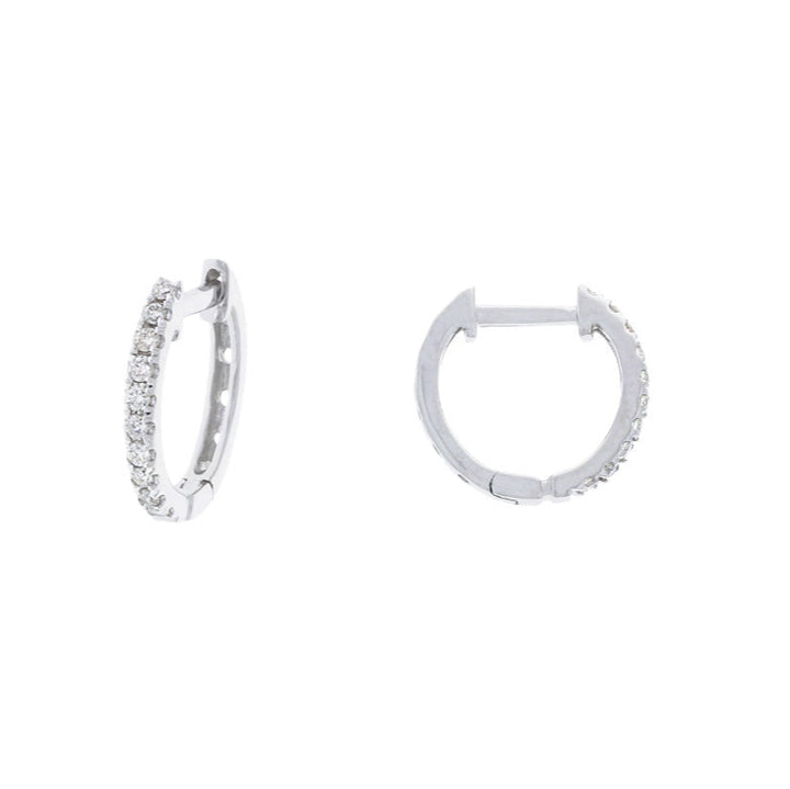 Diamond Huggie Hoops 14K White Gold .20CTW