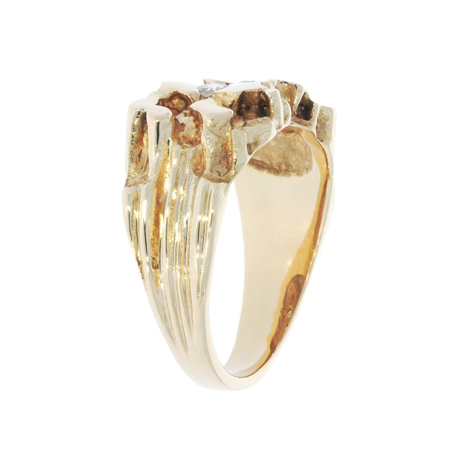 Diamond Nugget Style Ring 14K Yellow Gold .33CTW