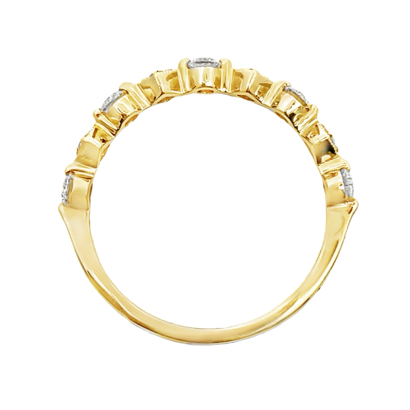 Diamond Modern Retro Band 18K Yellow Gold 0.45CT