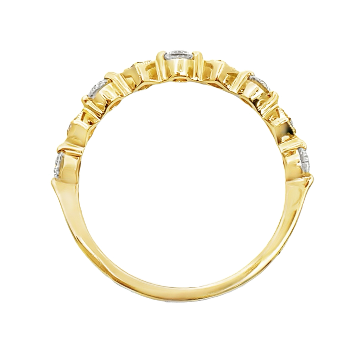 Diamond Modern Retro Band 18K Yellow Gold 0.45CT