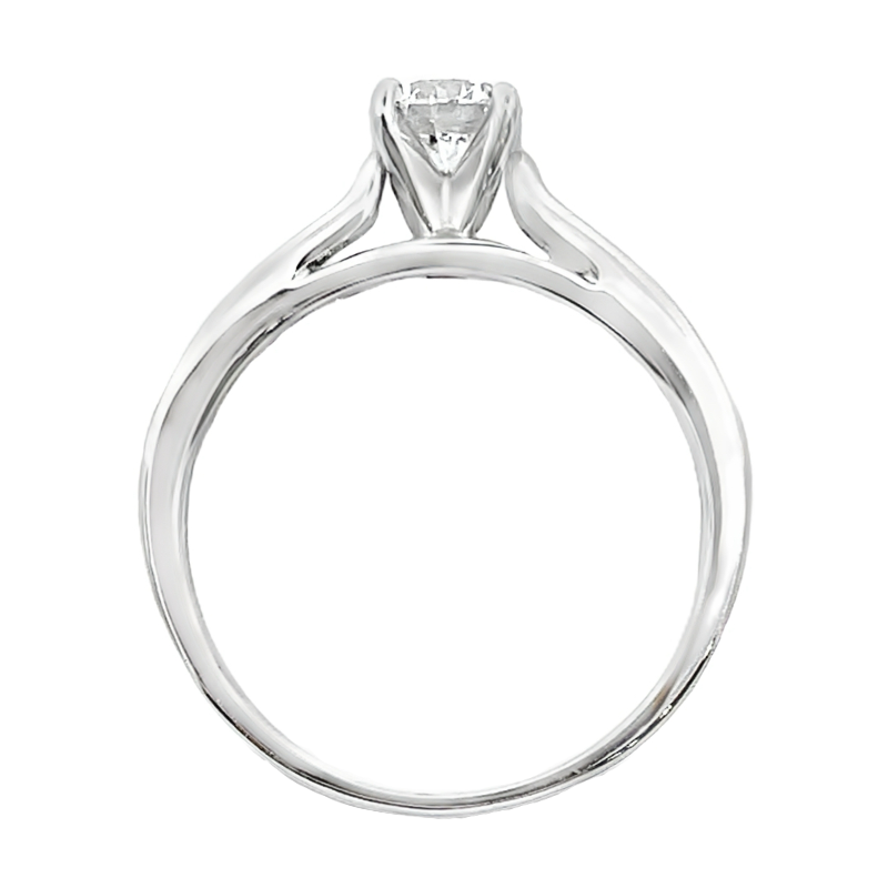Round Diamond Engagement Ring 14K White Gold .60CT