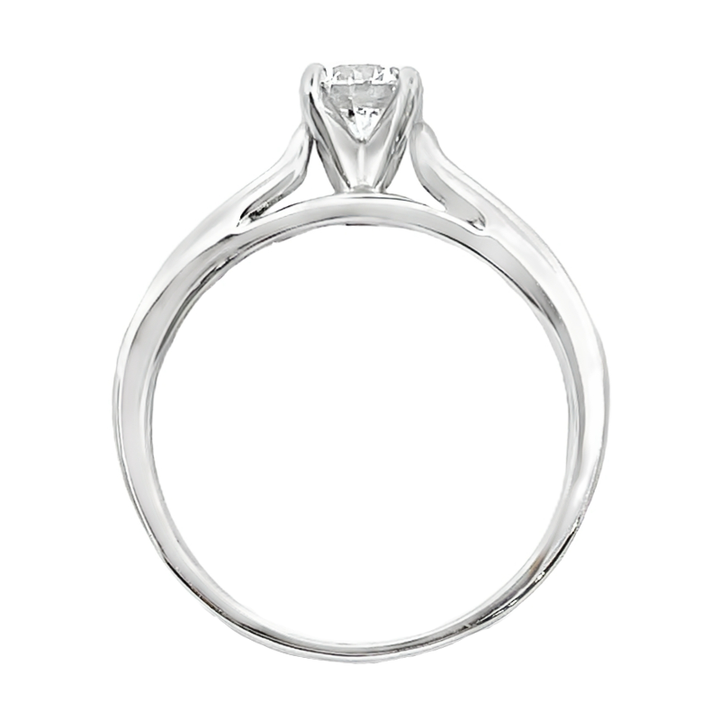 Round Diamond Engagement Ring 14K White Gold .60CT