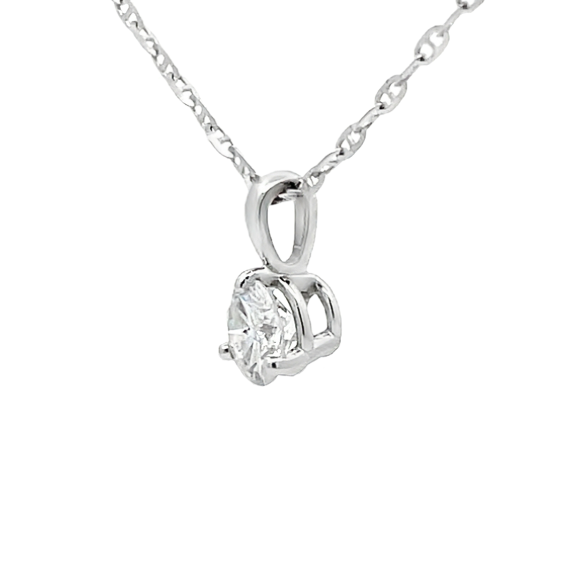 Diamond Round Pendant 14K White Gold .30CT