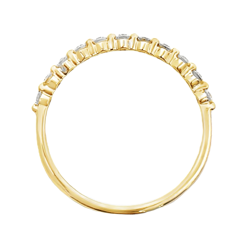 Diamond Shared Prong Stackable Band 14K Yellow Gold .24CTW