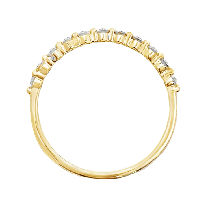 Diamond Shared Prong Stackable Band 14K Yellow Gold .24CTW