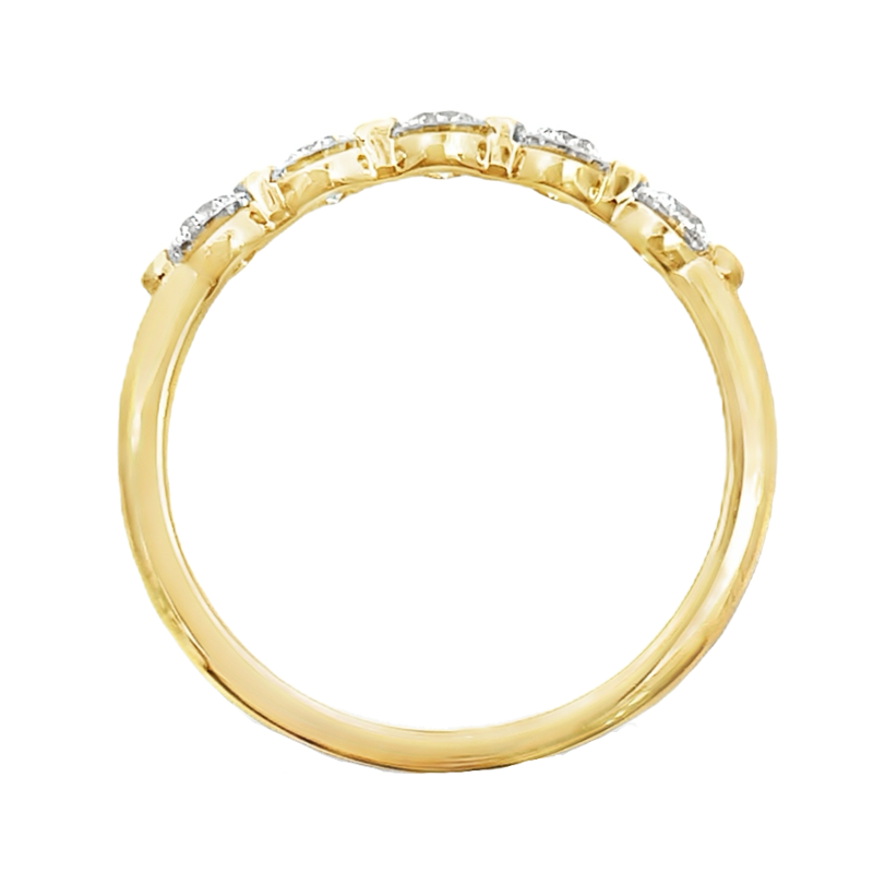 Diamond Shared Prong Band 14K Yellow Gold .61CTW