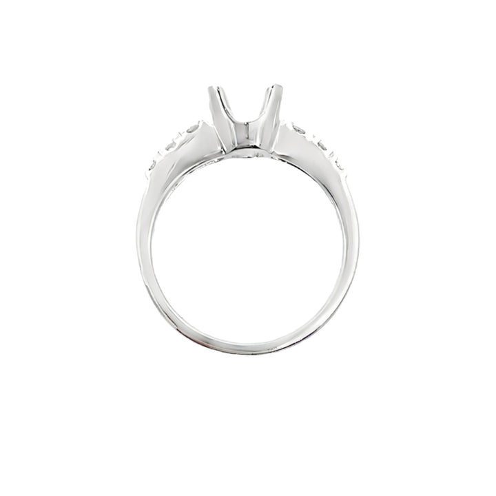 Diamond Accented Platinum Setting Ring 0.21CT